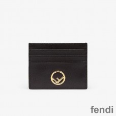 F is Fendi Card Holder In Calf Leather Black