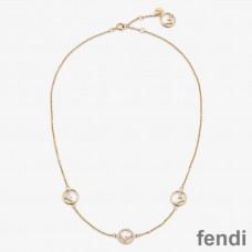 F is Fendi Chain Necklace In Metal Gold