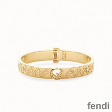 F is Fendi Ragid Bracelet In Metal Gold