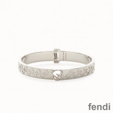 F is Fendi Ragid Bracelet In Metal Palladium