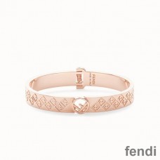 F is Fendi Ragid Bracelet In Metal Rose Gold