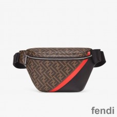 Fendi Belt Bag In FF Motif Fabric Brown/Red