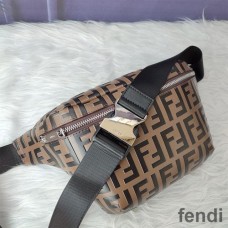 Fendi Belt Bag In FF Motif Nappa Leather Brown