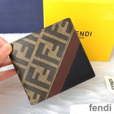 Fendi Bi-fold Wallet In FF Motif Fabric Brown/Coffee
