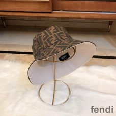 Fendi Bucket Hat In FF Motif Cotton White