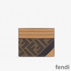 Fendi Card Holder In FF Motif Fabric Brown/Black