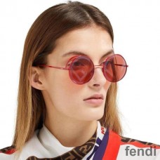 Fendi FF0343 Fendirama Sunglasses In Metal Red