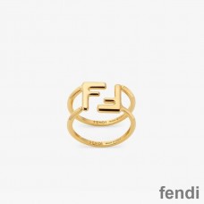 Fendi FF Rings In Metal Gold