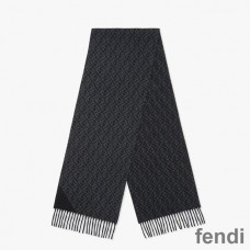 Fendi FF Scarf In Wool Black
