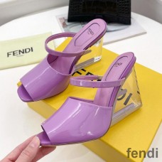 Fendi First Sandals Women Patent Leather Purple