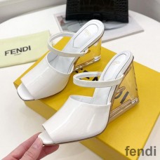 Fendi First Sandals Women Patent Leather White