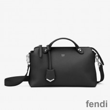 Fendi Medium By The Way Boston Bag In Calfskin Black