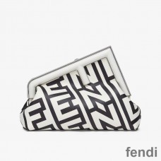 Fendi Medium First Bag In Fendi Roma Capsule Leather Black/White