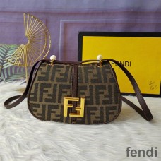 Fendi Mini C'mon Bag In FF Motif Fabric Brown