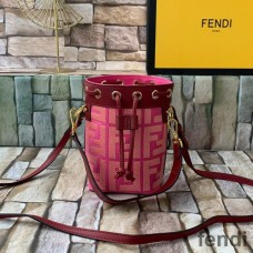Fendi Mini Mon Tresor Bucket Bag In FF Motif Canvas Rose