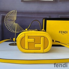Fendi Mini O'Lock Camera Case In Calf Leather Yellow