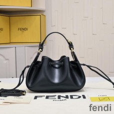 Fendi Mini Pomodorino Bucket Bag In Calf Leather Black