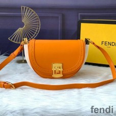 Fendi Moonlight Bag In ROMA Logo Calf Leather Orange