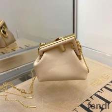 Fendi Nano First Bag In Nappa Leather Beige