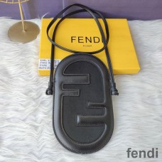 Fendi O'Lock Phone Pouch In Calf Leather Black