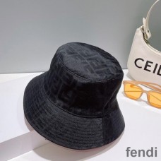 Fendi Reversible Bucket Hat In FF Motif Cotton Black/Red