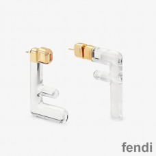 Fendi Small FF Earrings In Plexiglass Transparent