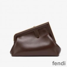 Fendi Small First Bag In Nappa Leather Coffee