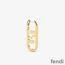 Fendi Small O'Lock Earrings In Metal Gold