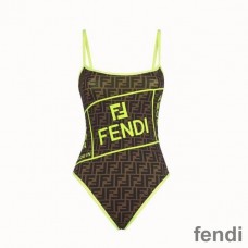 Fendi Swimsuit Women Fendi Roma Amor Motif Lycra Brown/Green