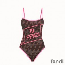 Fendi Swimsuit Women Fendi Roma Amor Motif Lycra Brown/Pink