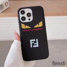 Fendi iPhone Case In FF Eyes Motif Fabric Black