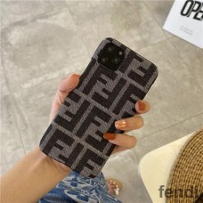 Fendi iPhone Case In FF Motif Fabric Black