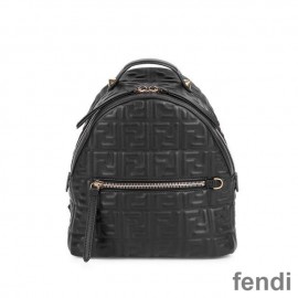 Fendi Mini Backpack In FF Motif Nappa Leather Black
